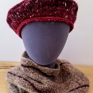Burgundy Heather with hints of Green Infinity Scarf