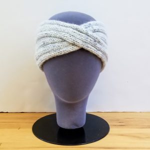Heather Grey-Cream with Blue Flecks Turban Headband