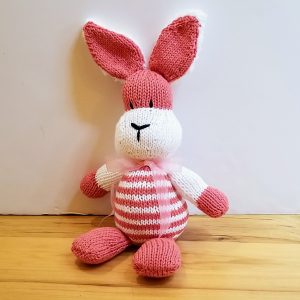 Pink and White Striped Bunny