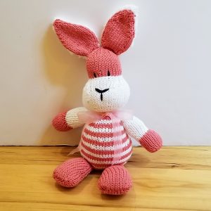 Pink and White Striped Bunny