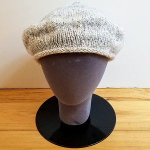 Sequined Grey and Cream Beret