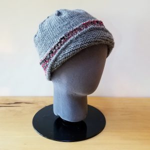Grey Cloche with Novelty Red/Grey Yarn Band