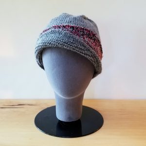 Grey Cloche with Novelty Red/Grey Yarn Band