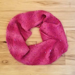Hot Pink Infinity Scarf with Sequins