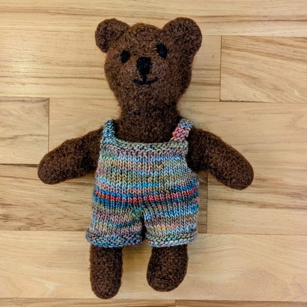 Brown Teddy with Overalls