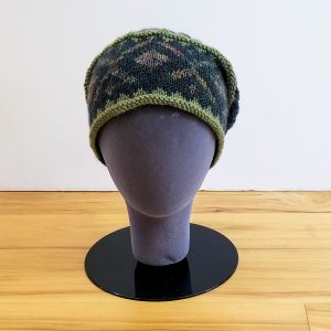 Two Tone Green Hat with Intarsia Band