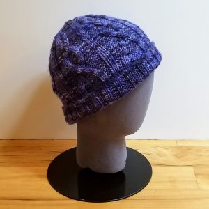 Hand dyed Blue Variegated Cable Hat