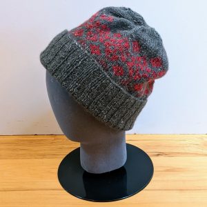 Grey with Red Diamond Design Hat