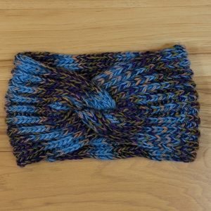 Purple Olive and Pale Blue Twisted Headband
