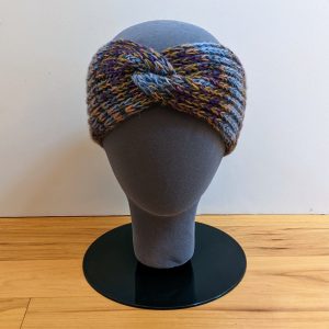 Purple Olive and Pale Blue Twisted Headband
