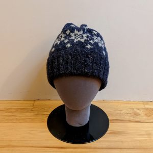 Blue with Light Grey Snowflake Design Hat