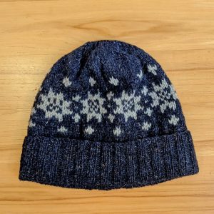 Blue with Light Grey Snowflake Design Hat