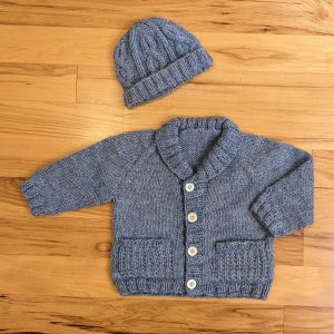 Heather Blue Infant Cabled Hat