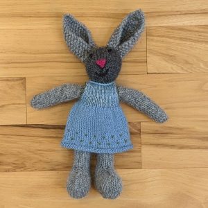 Bunny with Blue and Green Dress