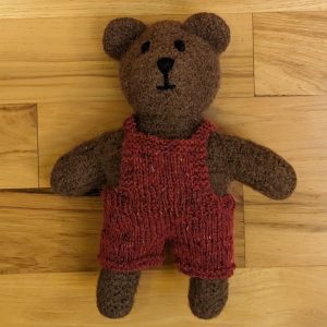 Brown Teddy with Red Overalls