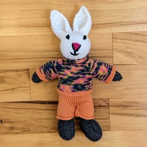 Cheery Bunny with Tangerine Pants and Variegated Color Top