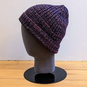 Hand-Dyed Eggplant Multi-Colored Broken Rib Hat