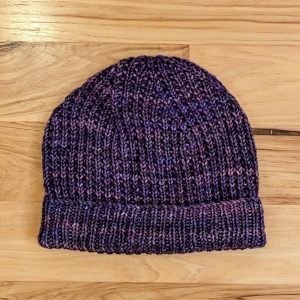 Hand-Dyed Eggplant Multi-Colored Broken Rib Hat