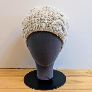 Cream Tweed Horseshoe Cabled Hat