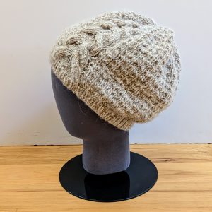 Cream Tweed Horseshoe Cabled Hat