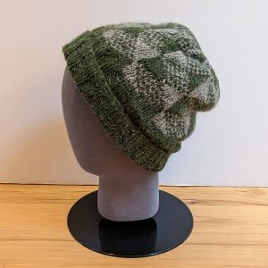 Geometric Design Green and Heather Brown Hat