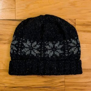 Navy Tweed Snowflake Hat