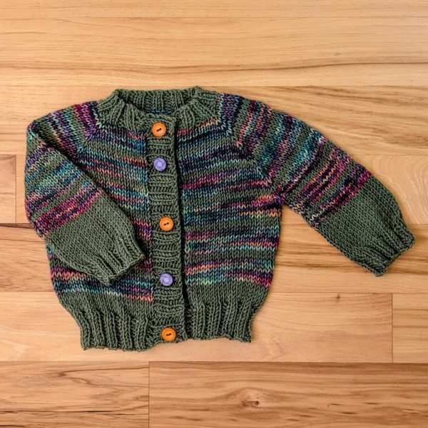 Variegated Striped Infant Cardigan