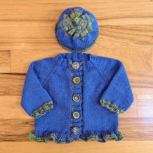 Cornflower Blue Infant Sweater and Hat Set