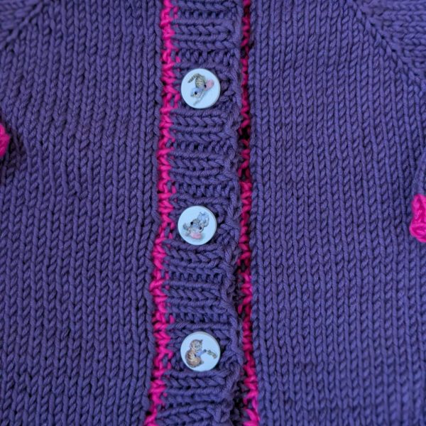 Hot Pink and Purple Infant Cardigan - Image 2
