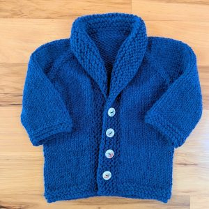 Blue Infant Sweater with Fish Buttons