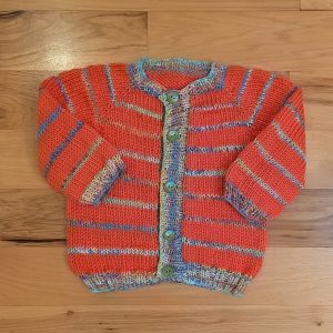 Orange Striped Infant Sweater